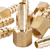 LTWFITTING Lead Free Brass Fitting Coupler/Adapter 1/4 Inch Hose Barb x 1/8 Inch Female NPT Fuel Gas Water (Pack of 25)