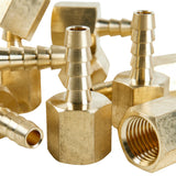 LTWFITTING Lead Free Brass Fitting Coupler/Adapter 1/4 Inch Hose Barb x 1/4 Inch Female NPT Fuel Gas Water (Pack of 500)