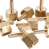 LTWFITTING Lead Free Brass Fitting Coupler/Adapter 1/4 Inch Hose Barb x 3/8 Inch Female NPT Fuel Gas Water (Pack of 25)