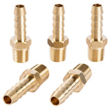 LTWFITTING Lead Free Brass Barbed Fitting Coupler/Connector 1/4 Inch Hose Barb x 1/8 Inch Male NPT Fuel Gas Water (Pack of 5)