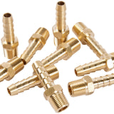 LTWFITTING Lead Free Brass Barbed Fitting Coupler/Connector 1/4 Inch Hose Barb x 1/8 Inch Male NPT Fuel Gas Water (Pack of 25)