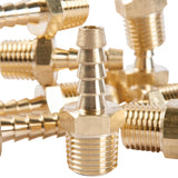 LTWFITTING Lead Free Brass Barbed Fitting Coupler/Connector 1/4 Inch Hose Barb x 1/4 Inch Male NPT Fuel Gas Water (Pack of 700)