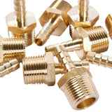 LTWFITTING Lead Free Brass Barbed Fitting Coupler/Connector 1/4 Inch Hose Barb x 3/8 Inch Male NPT Fuel Gas Water (Pack of 25)