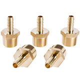 LTWFITTING Lead Free Brass Barbed Fitting Coupler/Connector 5/16 Inch Hose Barb x 1/2 Inch Male NPT Fuel Gas Water (Pack of 5)