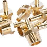 LTWFITTING Lead Free Brass Barbed Fitting Coupler/Connector 5/16 Inch Hose Barb x 1/2 Inch Male NPT Fuel Gas Water (Pack of 25)