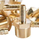 LTWFITTING Lead Free Brass Barbed Fitting Coupler/Connector 5/16 Inch Hose Barb x 1/2 Inch Male NPT Fuel Gas Water (Pack of 250)