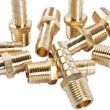 LTWFITTING Lead Free Brass Barbed Fitting Coupler/Connector 3/8 Inch Hose Barb x 1/4 Inch Male NPT Fuel Gas Water (Pack of 25)