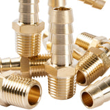 LTWFITTING Lead Free Brass Barbed Fitting Coupler/Connector 3/8 Inch Hose Barb x 1/4 Inch Male NPT Fuel Gas Water (Pack of 600)