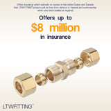 LTWFITTING Lead Free 3/8-Inch OD Compression Union, Brass Compression Fitting (Pack of 5)