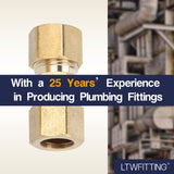 LTWFITTING Lead Free 1/2-Inch OD Compression Union, Brass Compression Fitting (Pack of 150)