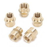 LTWFITTING Lead Free Brass Pipe Fitting 3/8 Inch x 1/4 Inch Female NPT Reducing Coupling (Pack of 5)