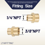 LTWFITTING Lead Free Brass Pipe Fitting 3/8 Inch x 1/4 Inch Female NPT Reducing Coupling (Pack of 350)