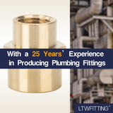 LTWFITTING Lead Free Brass Pipe Fitting 3/8 Inch x 1/4 Inch Female NPT Reducing Coupling (Pack of 350)