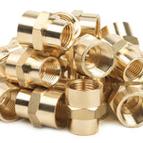 LTWFITTING Lead Free Brass Pipe Fitting 3/8 Inch x 1/4 Inch Female NPT Reducing Coupling (Pack of 350)