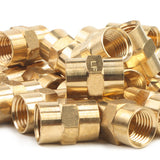LTWFITTING Lead Free Brass Pipe Fitting 1/4 Inch Female NPT Coupling Water (Pack of 700)