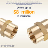LTWFITTING Lead Free Brass Pipe Fitting 3/8 Inch Female NPT Coupling Water (Pack of 25)