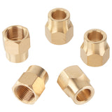 LTWFITTING Brass 5/8 Inch OD 45 Degree Flare Long Forged Nut,Brass Flare Tube Fitting(Pack of 5)