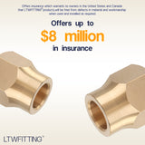 LTWFITTING Brass 5/8 Inch OD 45 Degree Flare Long Forged Nut,Brass Flare Tube Fitting(Pack of 100)