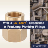 LTWFITTING Brass 5/8 Inch OD 45 Degree Flare Long Forged Nut,Brass Flare Tube Fitting(Pack of 100)