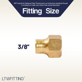 LTWFITTING Brass 3/8 Inch OD 45 Degree Flare Long Forged Nut,Flare Tube Fitting(Pack of 5)