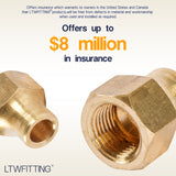 LTWFITTING Brass 3/8 Inch OD 45 Degree Flare Long Forged Nut,Flare Tube Fitting(Pack of 25)