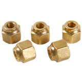 LTWFITTING Brass 1/4 Inch OD Flare Short Forged Nut,Brass Flare Tube Fitting(Pack of 5)
