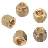 LTWFITTING Brass 1/4 Inch OD Flare Short Forged Nut,Brass Flare Tube Fitting(Pack of 5)
