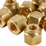 LTWFITTING Brass 1/4 Inch OD Flare Short Forged Nut,Brass Flare Tube Fitting(Pack of 30)