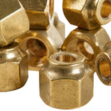 LTWFITTING Brass 1/4 Inch OD Flare Short Forged Nut,Brass Flare Tube Fitting(Pack of 500)