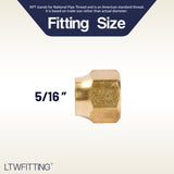 LTWFITTING Brass 5/16 Inch OD 45 Degree Flare Short Forged Nut,Flare Tube Fitting(Pack of 30)