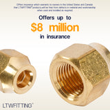 LTWFITTING Brass 5/16 Inch OD 45 Degree Flare Short Forged Nut,Flare Tube Fitting(Pack of 30)