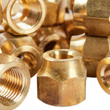 LTWFITTING Brass 5/16 Inch OD 45 Degree Flare Short Forged Nut,Flare Tube Fitting(Pack of 400)