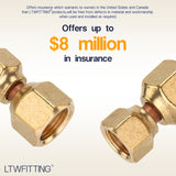LTWFITTING Brass 1/2 Inch OD x 3/8 Inch OD Flare Forged Reducing Swivel Nut Union Tube Fitting(Pack of 5)