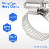 LTWFITTING  14-27mm Stainless Steel 316 Hose Clamp, Adjustable Worm Gear Clamps for Automotive Radiator Fuel Line Plumbing Intercooler and Mechanical Applications (Pack of 1500)