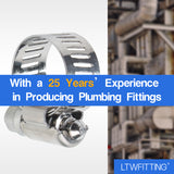 LTWFITTING 11-20mm Stainless Steel 316 Hose Clamp, Adjustable Worm Gear Clamps for Automotive Radiator Fuel Line Plumbing Intercooler and Mechanical Applications (Pack of 1500)