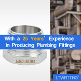 LTWFITTING Bar Production Stainless Steel 316 Pipe Hex Bushing Reducer Fittings 1 Inch Male x 1/4 Inch Female NPT Fuel Water Boat (Pack of 100)