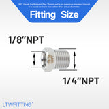 LTWFITTING Bar Production Stainless Steel 316 Pipe Hex Bushing Reducer Fittings 1/4 Inch Male x 1/8 Inch Female NPT Fuel Water Boat (Pack of 5)