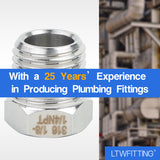LTWFITTING Bar Production Stainless Steel 316 Pipe Hex Bushing Reducer Fittings 1/4 Inch Male x 1/8 Inch Female NPT Fuel Water Boat (Pack of 25)