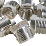 LTWFITTING Bar Production Stainless Steel 316 Pipe Hex Bushing Reducer Fittings 3/8 Inch Male x 1/4 Inch Female NPT Fuel Water Boat (Pack of 25)