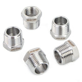 LTWFITTING Bar Production Stainless Steel 316 Pipe Hex Bushing Reducer Fittings 1/2 Inch Male x 3/8 Inch Female NPT Fuel Water Boat (Pack of 5)