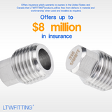 LTWFITTING Stainless Steel 316 Pipe Square Head Plug Fittings 1/4-Inch Male NPT Air Fuel Water Boat(Pack of 500)