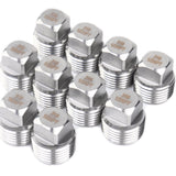 LTWFITTING Stainless Steel 316 Pipe Square Head Plug Fittings 1/2-Inch Male NPT Air Fuel Water Boat(Pack of 10)