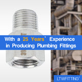 LTWFITTING Bar Production Stainless Steel 316 Pipe Fitting 1/8 Inch Female x 1/8 Inch Male NPT Adapter Air Fuel Water (Pack of 1000)