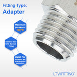 LTWFITTING Bar Production Stainless Steel 316 Pipe Fitting 1/4 Inch Female x 1/4 Inch Male NPT Adapter Air Fuel Water (Pack of 600)