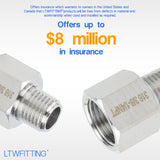 LTWFITTING Bar Production Stainless Steel 316 Pipe Fitting 3/8 Inch Female x 1/4 Inch Male NPT Adapter Air Fuel Water (Pack of 25)
