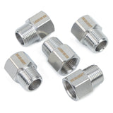 LTWFITTING Bar Production Stainless Steel 316 Pipe Fitting 3/8 Inch Female x 3/8 Inch Male NPT Adapter Air Fuel Water (Pack of 5)