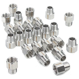 LTWFITTING Bar Production Stainless Steel 316 Pipe Fitting 3/8 Inch Female x 3/8 Inch Male NPT Adapter Air Fuel Water (Pack of 25)