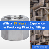 LTWFITTING Bar Production Stainless Steel 316 Pipe Cap Fittings 1/4-Inch NPT Fuel Boat (Pack of 25)