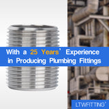 LTWFITTING Stainless Steel 316 Pipe 1-1/2 Inch Long Nipple Fitting 1 Inch Male NPT (Pack of 2)