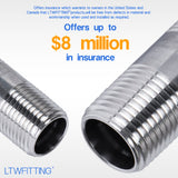 LTWFITTING Stainless Steel 316 Pipe 2 Inch Long Nipple Fitting 1/2 Inch Male NPT (Pack of 20)